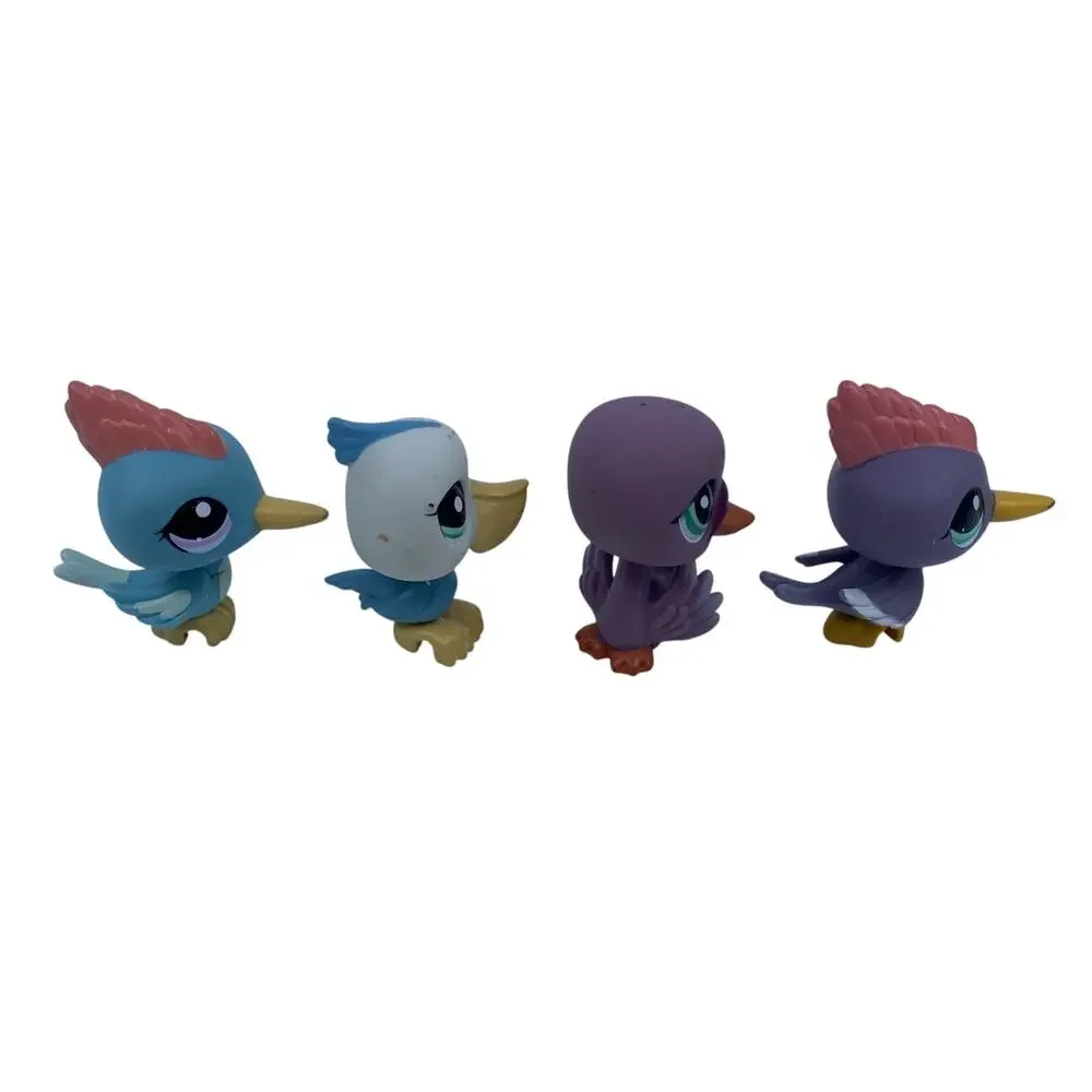 Littlest Pet Shop Bird Lot of 4 Figures Woodpecker, Swan, Pelican